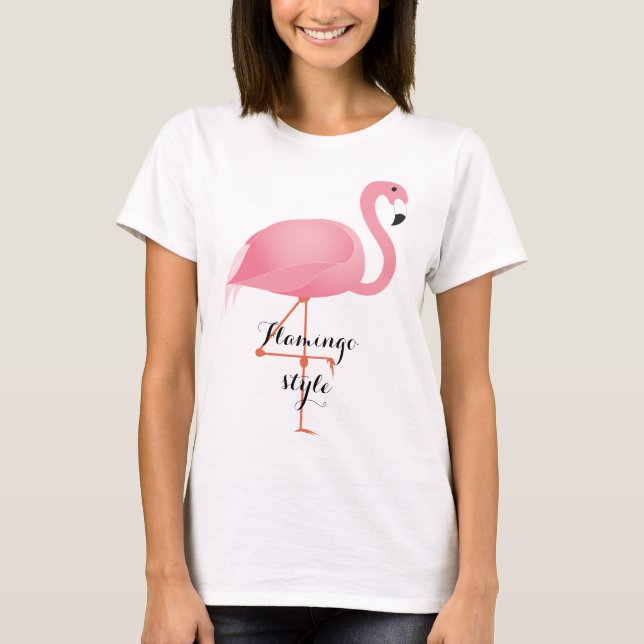 Rosa Flamingoart-Mutterschafts-Shirt T-Shirt (Vorderseite)