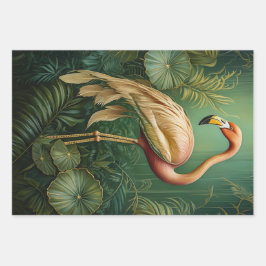 Rosa Flamingoes mit feiner Küche, Coconut Grove Geschenkpapier Set
