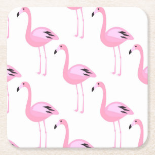 Rosa Flamingos 2 2 Rechteckiger Pappuntersetzer