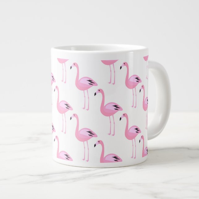 Rosa Flamingos 2 Jumbo-Tasse (Vorderseite Rechts)