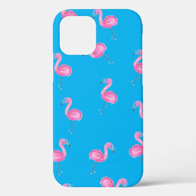 Rosa Flamingos auf Aqua Case-Mate iPhone Hülle (Rückseite)