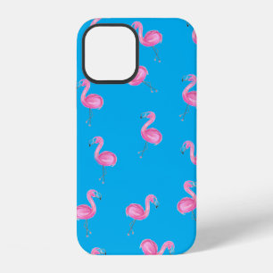 Rosa Flamingos auf Aqua iPhone 12 Hülle