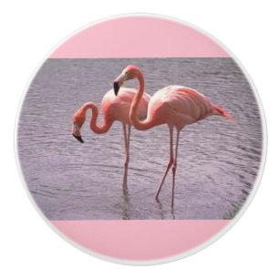 Rosa Flamingos auf Keramik-Griffen und Zügen Keramikknauf