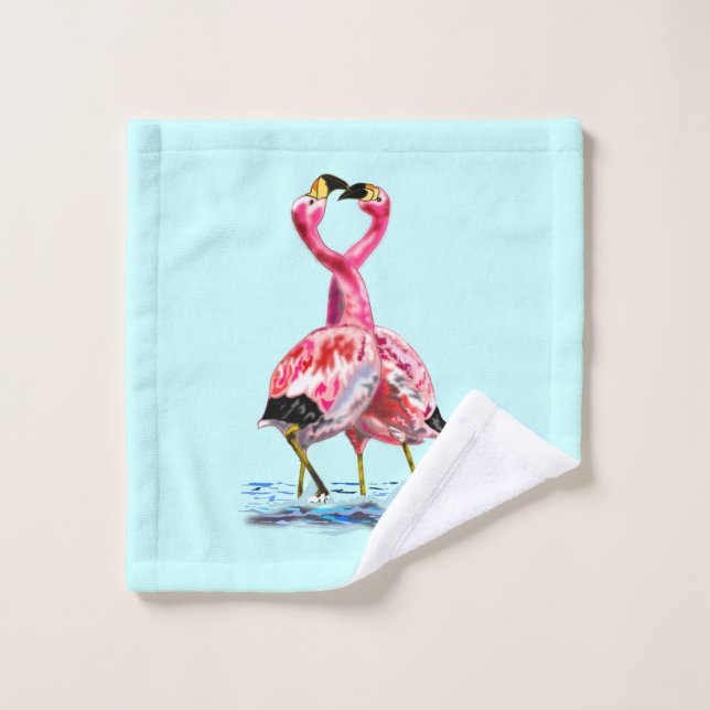 Rosa Flamingos Badehandtücher Badhandtuch Set (Waschlappen)