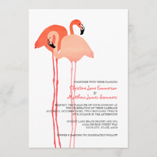 Rosa Flamingos Beach Einladungen