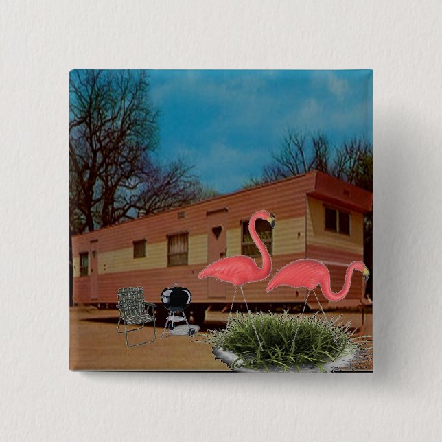 Rosa Flamingos Button (Vorderseite)