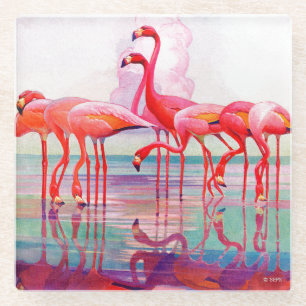 Rosa Flamingos durch Francis-Lee Jacques Glasuntersetzer