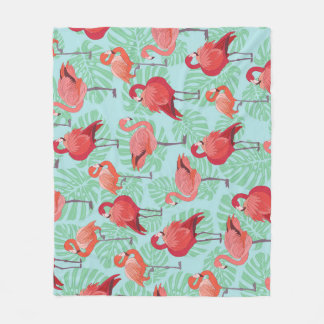 Rosa Flamingos: Exotisches Nahtloses Muster. Fleecedecke