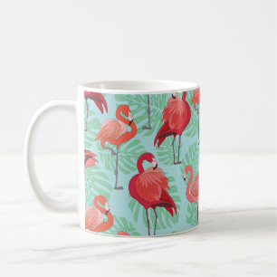 Rosa Flamingos: Exotisches Nahtloses Muster. Kaffeetasse