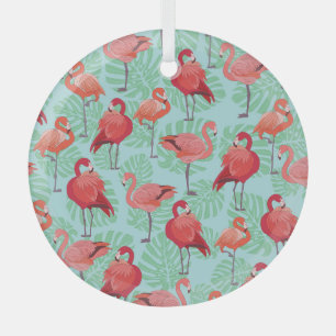 Rosa Flamingos: Exotisches Nahtloses Muster. Ornament Aus Glas