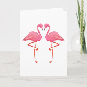 Rosa Flamingos FLAMINGO HERZ Happy Jubiläum Karte