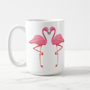 Rosa Flamingos FLAMINGO-HERZ tropischer Urlaub rv Kaffeetasse