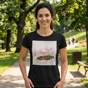 Rosa Flamingos Gesellschaft Aquarell T-Shirt