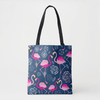Rosa Flamingos: Grafisches dunkles Muster