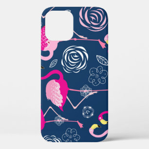 Rosa Flamingos: Grafisches dunkles Muster Case-Mate iPhone Hülle