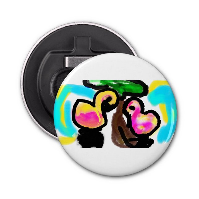 Rosa Flamingos Hochzeit Flaschenöffner (Vorderseite)