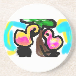 Rosa Flamingos Hochzeit Getränkeuntersetzer