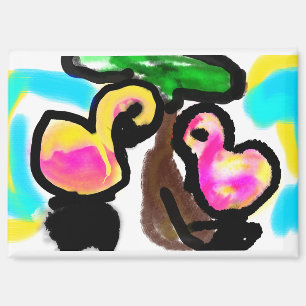 Rosa Flamingos Hochzeit Magnet