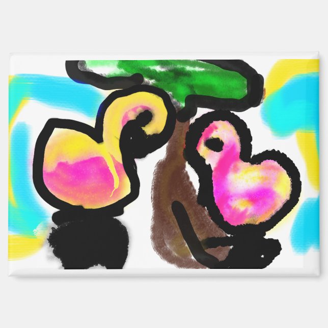 Rosa Flamingos Hochzeit Magnet (Vorderseite)