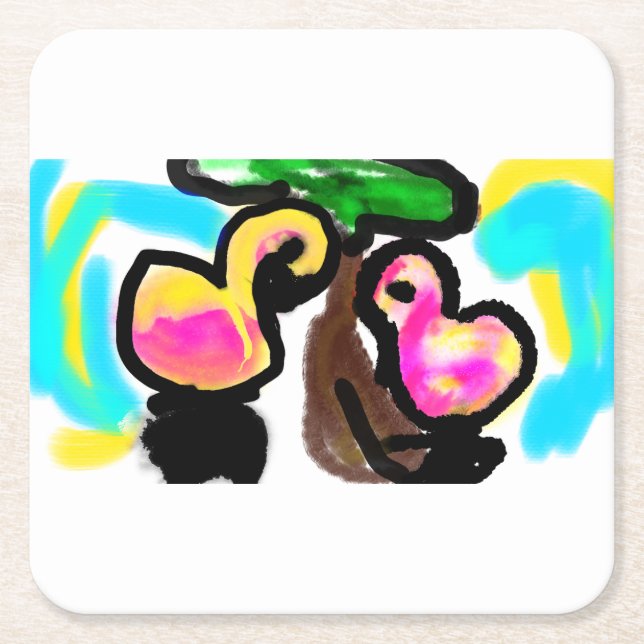 Rosa Flamingos Hochzeit Rechteckiger Pappuntersetzer (Vorderseite)