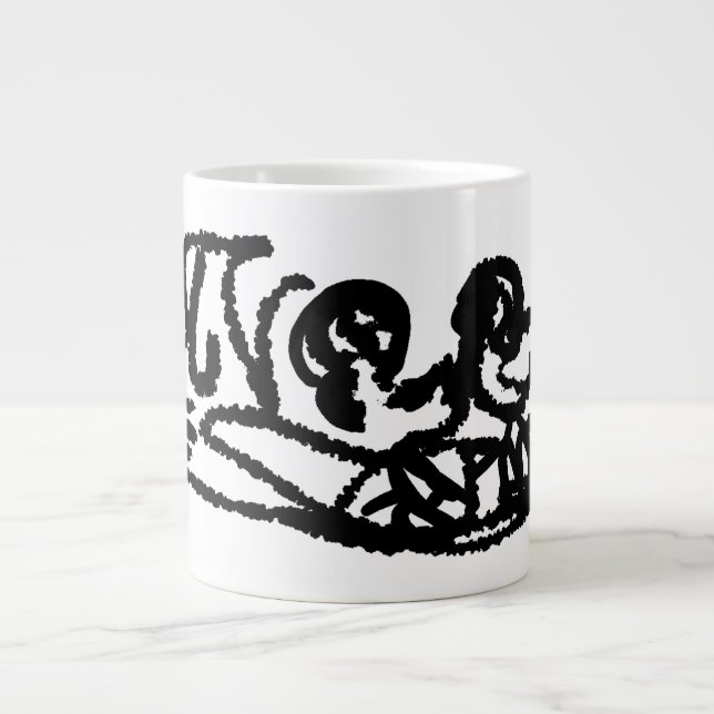 Rosa Flamingos Hochzeit Sommerspass Jumbo-Tasse (Vorderseite)