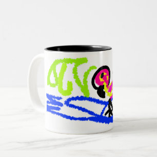 Rosa Flamingos Hochzeit Sommerspass Zweifarbige Tasse