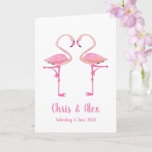 Rosa Flamingos Hochzeitskarte