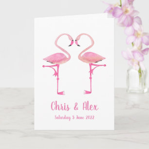 Rosa Flamingos Hochzeitskarte Karte