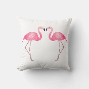 Rosa Flamingos Hochzeitsstrand Tropischer Sommer Kissen