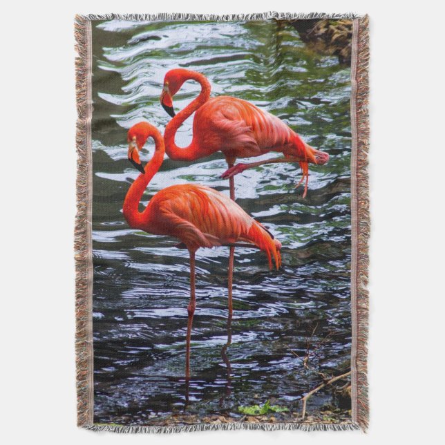 Rosa Flamingos im Wasser Decke (Vorderseite Vertikal)
