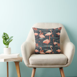 Rosa Flamingos im Wasser Kissen