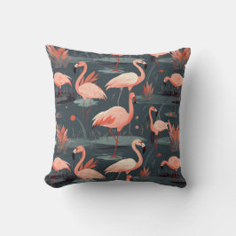 Rosa Flamingos im Wasser Kissen
