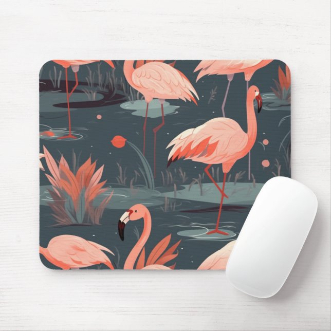 Rosa Flamingos im Wasser Mousepad (Mit Mouse)