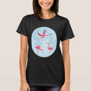 Rosa Flamingos in einem glühenden Mond Niedlich fl T-Shirt