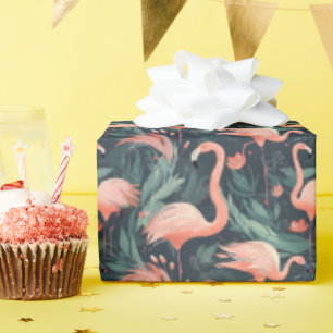 Rosa Flamingos in Fernen Geschenkpapier