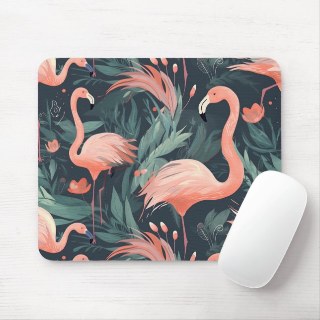 Rosa Flamingos in Fernen Mousepad (Mit Mouse)