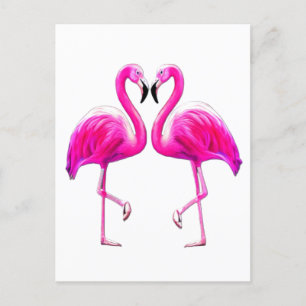 Rosa Flamingos in Liebe Postkarte
