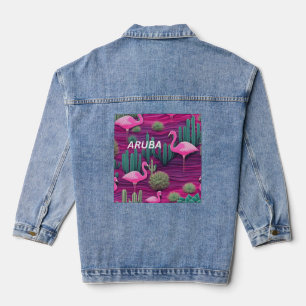 Rosa Flamingos Jeansjacke
