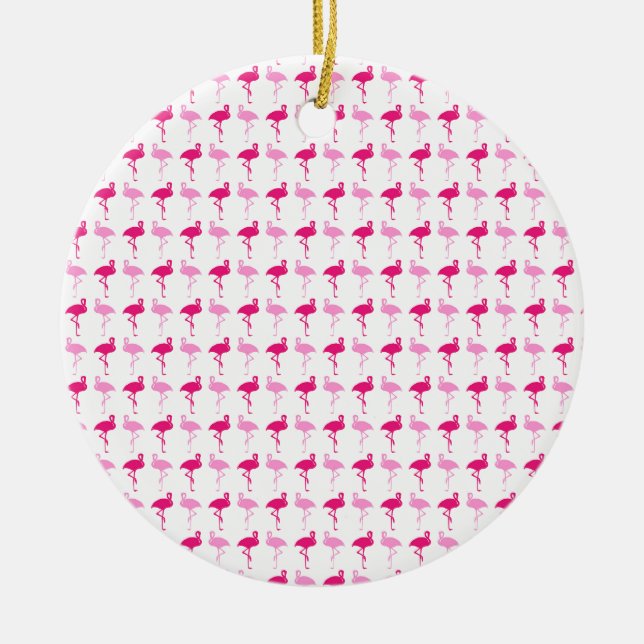 Rosa Flamingos Keramik Ornament (Vorne)