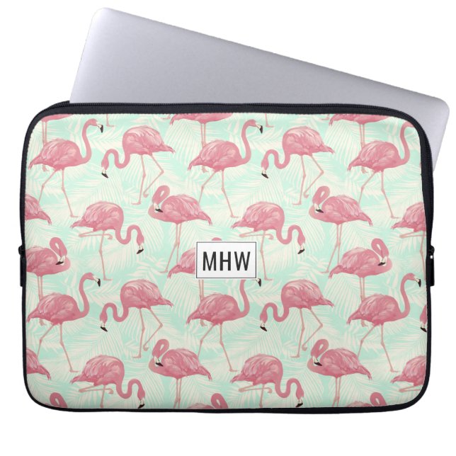 Rosa Flamingos-Laptop-Ärmel Laptopschutzhülle (Vorderseite)