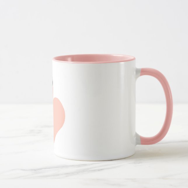 Rosa Flamingos Liebe Circle Ornament, Flamingo Tasse (Rechts)