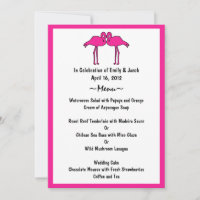 Rosa Flamingos Menü Cards