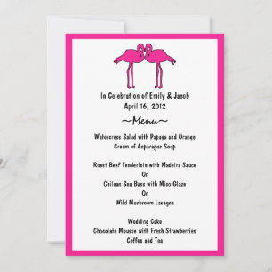 Rosa Flamingos Menü Cards Einladung