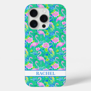 Rosa Flamingos mit Monogramm Case-Mate iPhone Hülle
