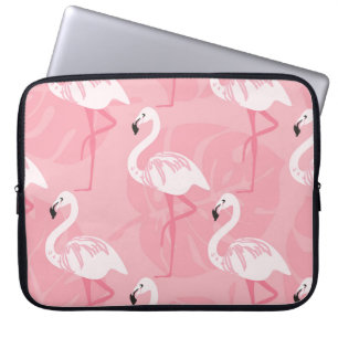 Rosa Flamingos: nahtlose Vintage Illustration. Laptopschutzhülle