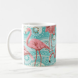Rosa Flamingos nahtloses Muster Kaffeetasse