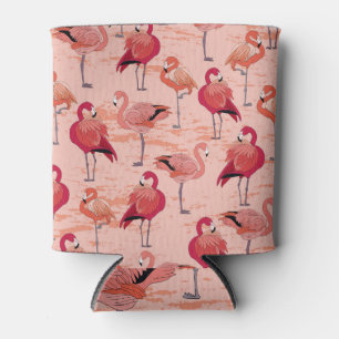 Rosa Flamingos: Nahtloses tropisches Muster Dosenkühler