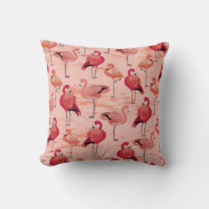 Rosa Flamingos: Nahtloses tropisches Muster Kissen
