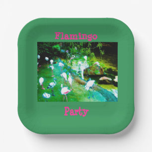 Rosa Flamingos Party Pappteller
