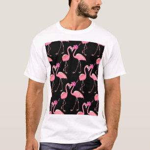 Rosa Flamingos: Schwarzer Hintergrund Vintage T-Shirt
